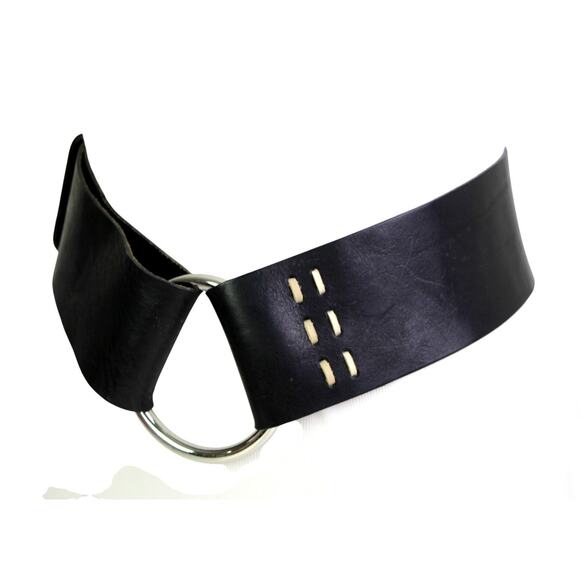 DARK BROWN GENUINE LEATHER 2 3/4"Wd CORSET CASUAL DRESS WOMEN'S BELT Sz M (57M - Picture 2 of 11